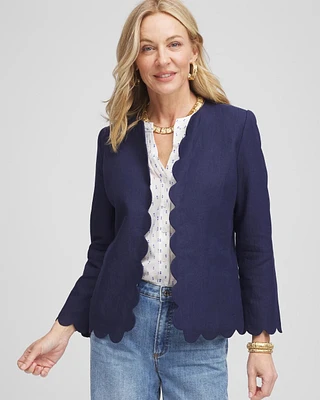 Linen Scallop-Edged Jacket