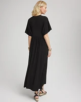 Flutter-Sleeved Jersey Maxi Dress