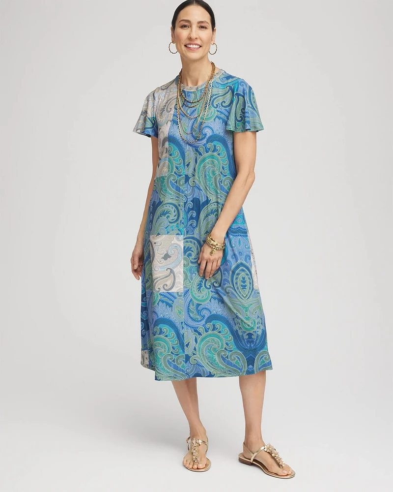 Trapunto Midi Jersey-Knit Dress
