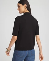Elbow Sleeve Mock Neck Sweater