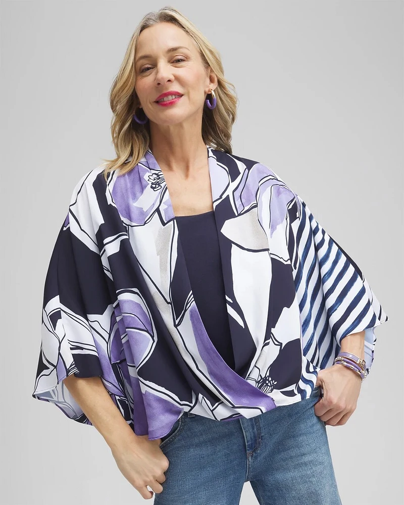 Floral Surplice Poncho