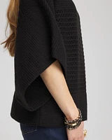 Mock Neck Dolman Sleeve Sweater Poncho