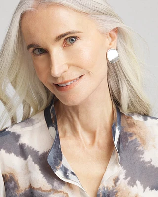 No Droop™ Silver Tone Clip-On Earrings
