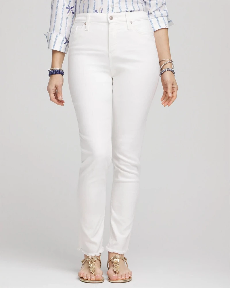 No Stain Girlfriend Fray Hem Ankle Jeans