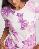 Tropical Floral Pima Crewneck Tee
