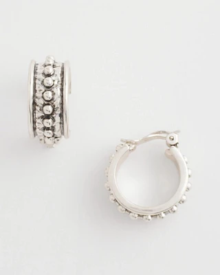 Textured Antique-Style Clip-On Hoop Earrings