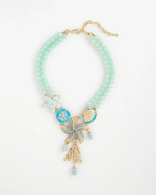 Starfish Beaded Bib Necklace