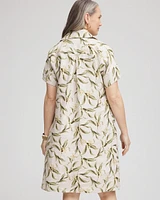 Leaf Print Linen Shirtdress