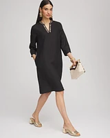 Embellished Linen Kurta Dress