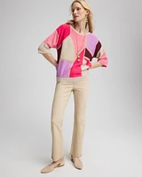 Graphic Intarsia Pullover Sweater