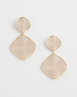No Droop™ Gold Tone Pavé Drop Earrings