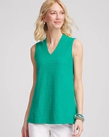 Textured Sleeveless V-Neck Tunic