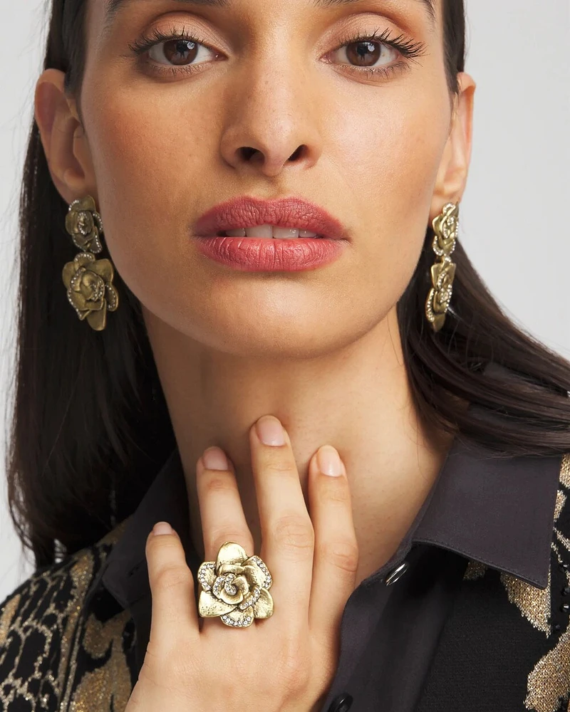 Stretch Pavé Rose Ring