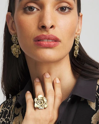 Stretch Pavé Rose Ring
