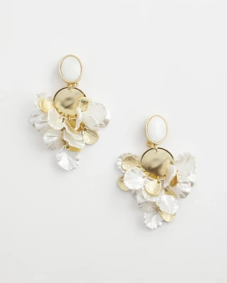 Antique Gold & Seashell Chandelier Earrings