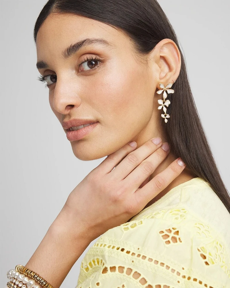 No Droop™ Neutral Flower Drop Earrings