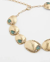 Aqua & Gold Collar Necklace