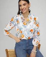 Tropical Eyelet Sleeve Shirt