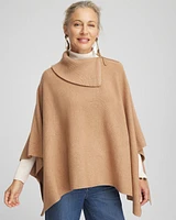 Split Neck Sweater Poncho