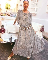 Animal Print Georgette Maxi Skirt