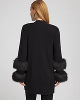 Travelers™ Collection Faux Fur Cuff Cardigan