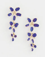 No Droop® Purple Flower Drop Earrings