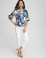 Bubble Hem Pleated Cotton Top
