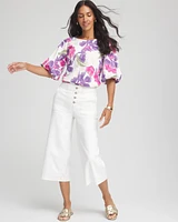 Floral Bubble Sleeve Top
