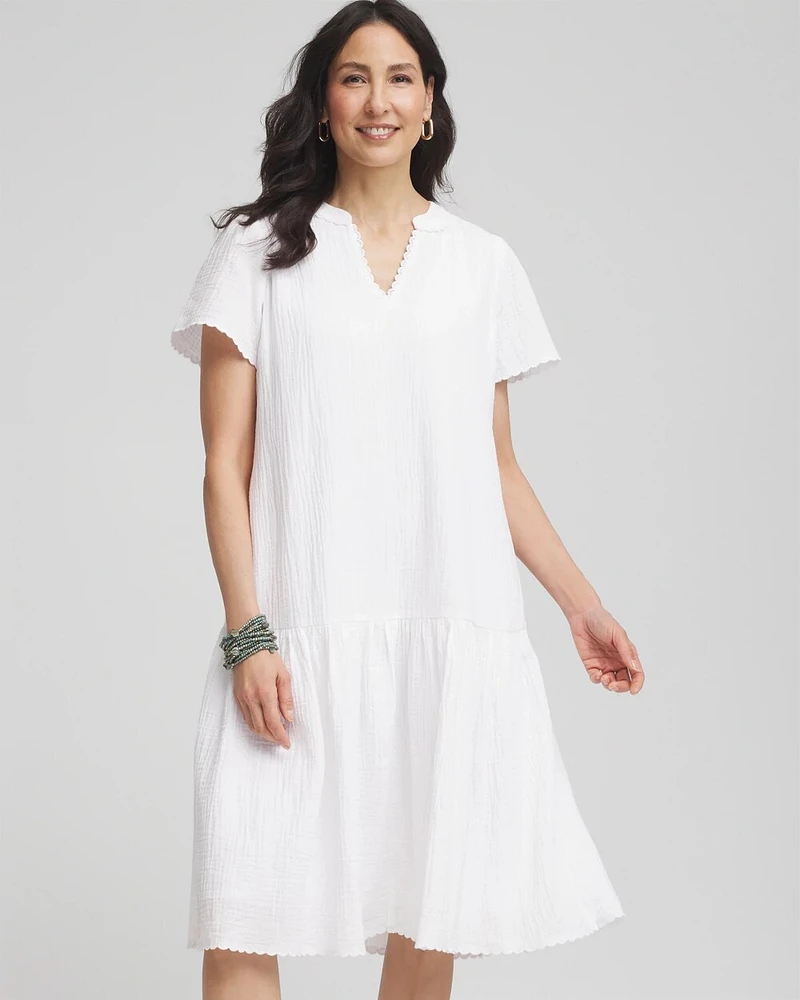 Popover Cotton Gauze Dress