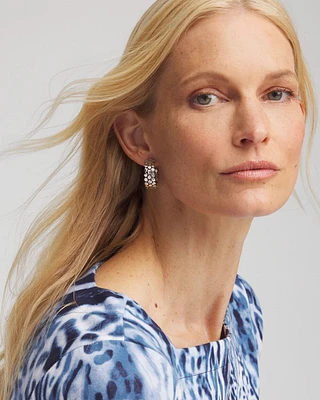 No Droop™ Clip-On Silver Hoop Earrings