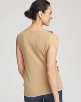 Sleeveless Ruffle-Appliqué Tank Top