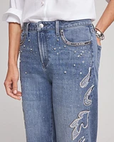 Petite Embellished Tapered Jeans