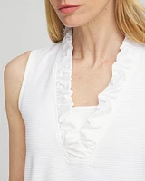Zenergy® UPF V-Neck Ruffle Tank