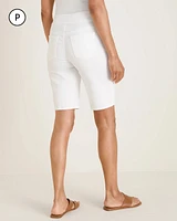 No-Stain Pull-On Denim Shorts