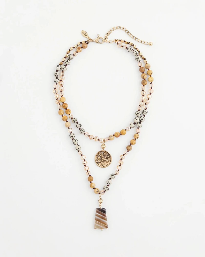Jasper Layered Pendant Necklace