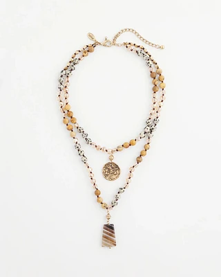 Jasper Layered Pendant Necklace