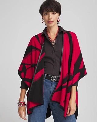 Reversible Graphic Jacquard Ruana