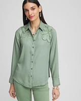 Embellished Lyocell Tencel™ Collared Shirt