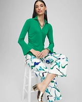 Collared Ruched Seam Top