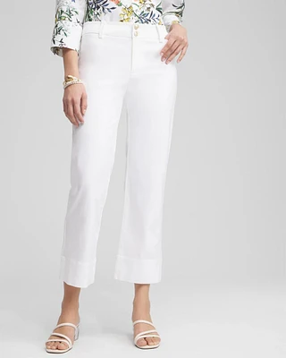 Trapunto Straight Leg Cropped Pants
