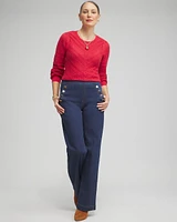 Pointelle Cashmere Blend Pullover