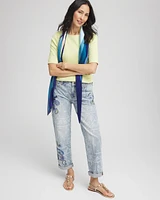 Paisley Applique Cropped Jeans