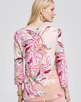 Floral Slub 3/4-Sleeve Tee