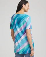 Sea Print Short Sleeve Forward-Seam Tee