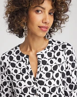 Printed Cotton Slub Henley Shirt