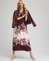 Floral Flutter-Sleeve Maxi Dress