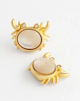 No Droop® Agate Stone Crab Stud Earrings
