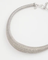 Silver Coil Statement Necklace