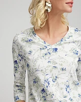 Floral Pima V-Neck Tee