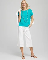 Cap Sleeve Textured Tee
